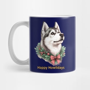 Happy Howlidays Husky Mug